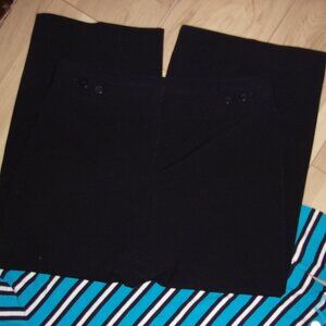 size 10 womens black pants casual dress work wear  ten career loose leg